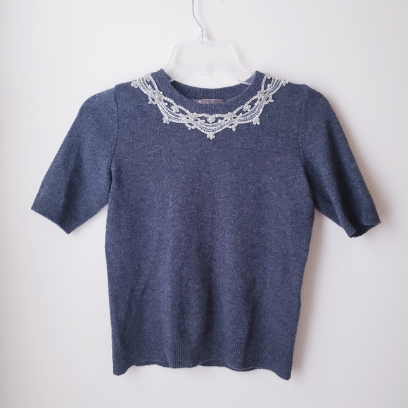 Cashmere Boutique Gray Crewneck Sweater - Picture 2 of 13